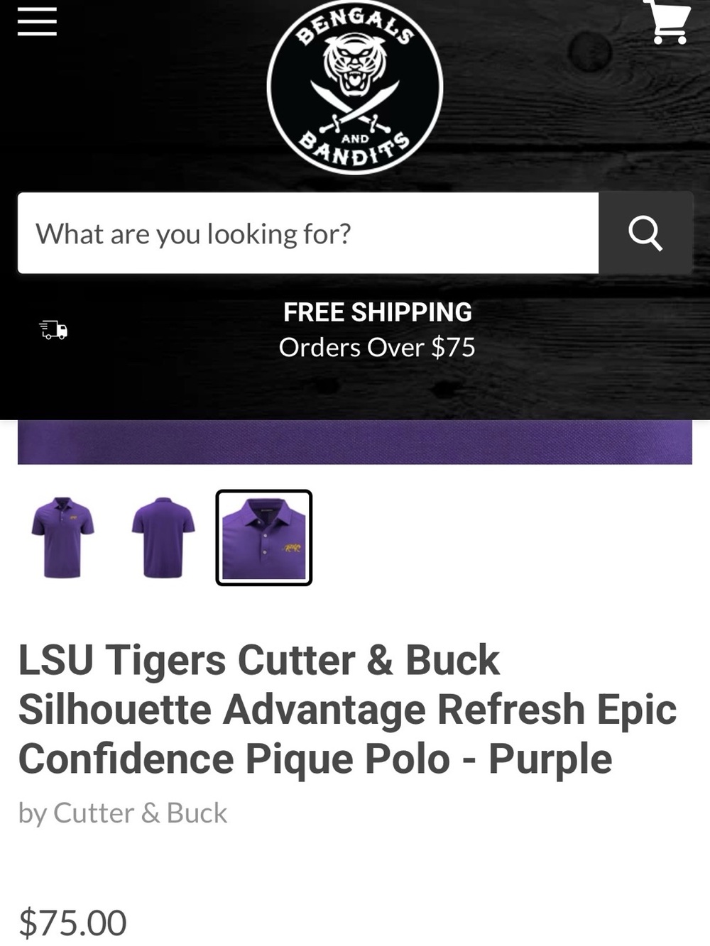 Cutter & Buck LSU TIGERS Polo XXL - Picture 3 of 10